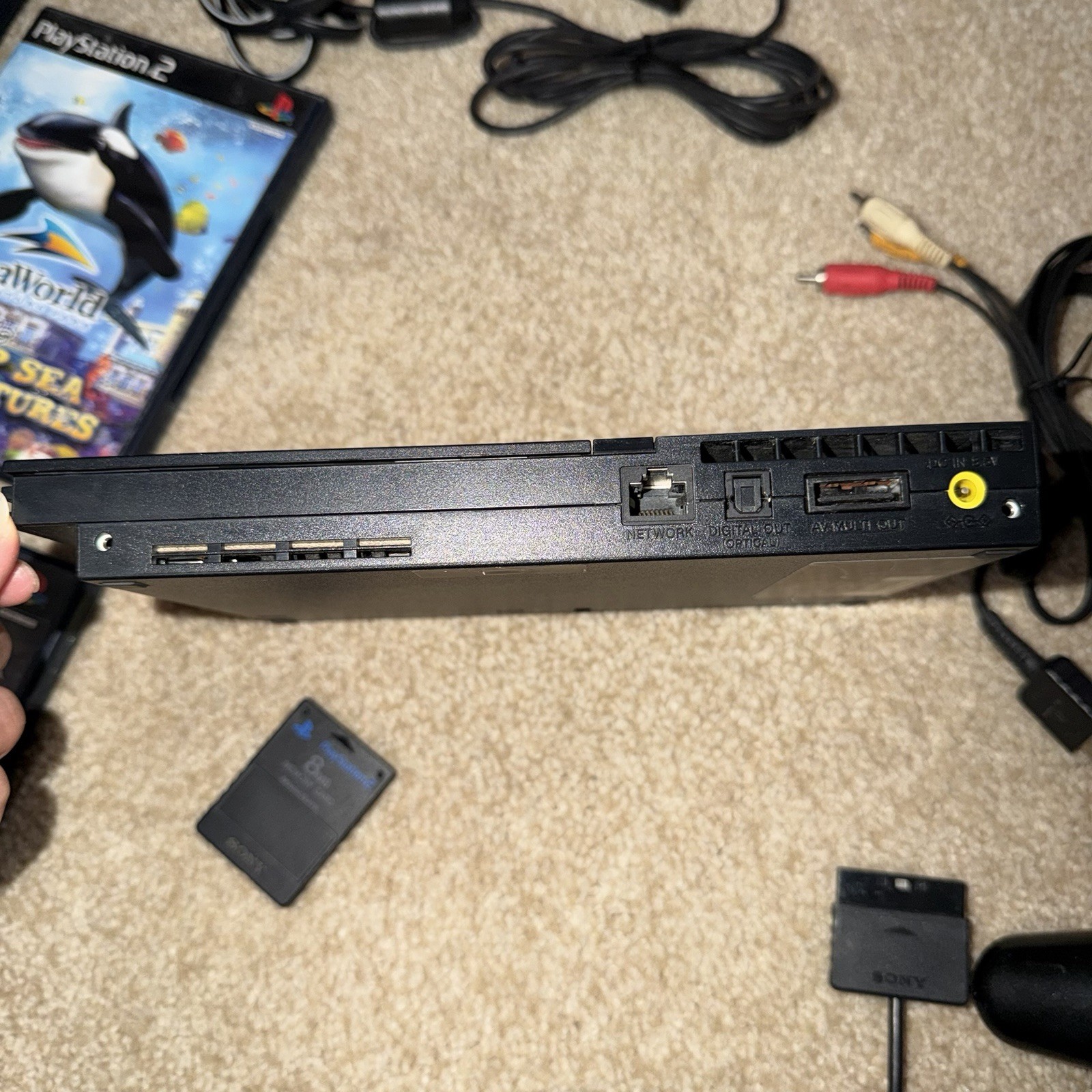 Sony PlayStation 2 Slim w/ Controllers, Games, and Cables [TESTED/WORKS]