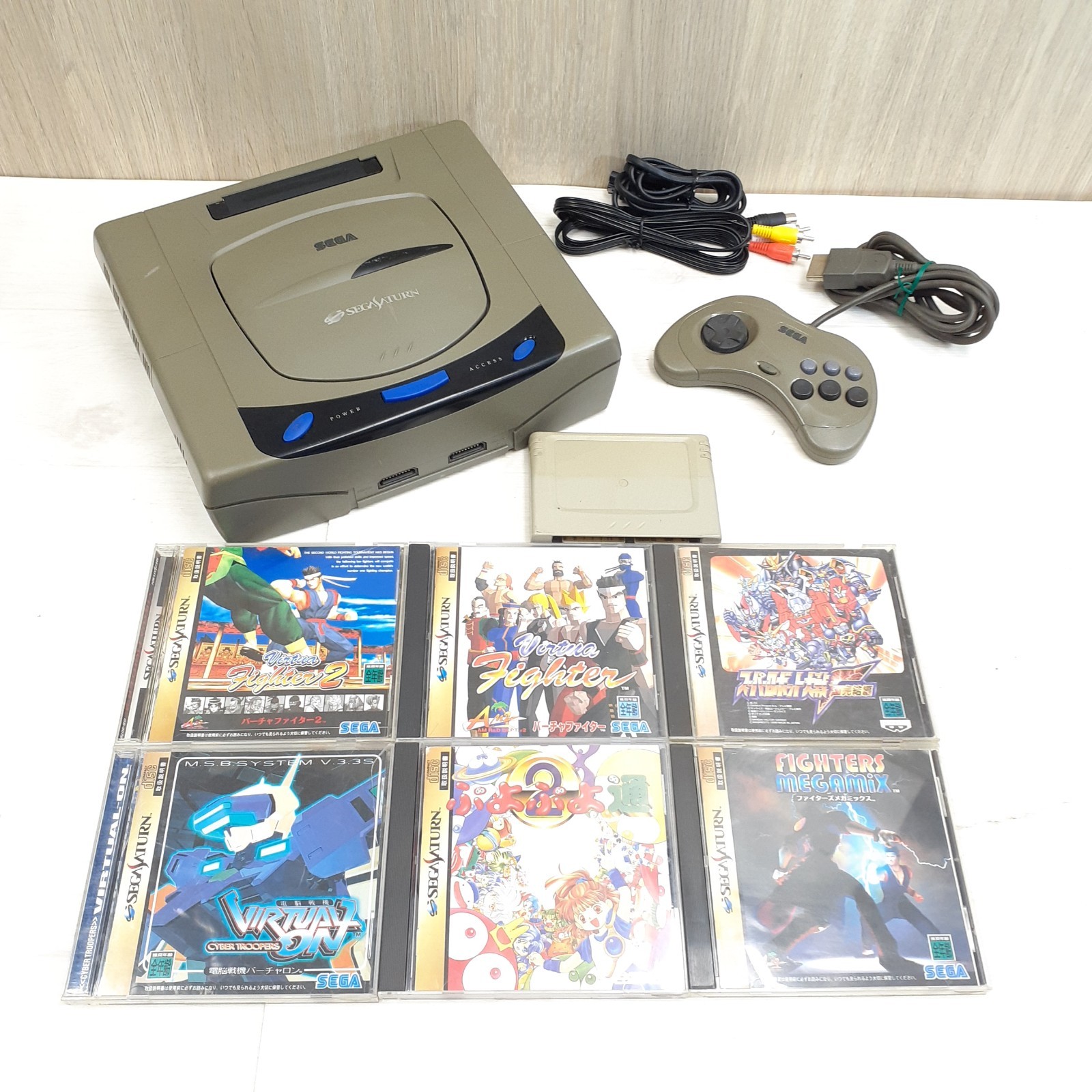 Japanese Sega Saturn Console Bundle with 6 Games 1 Controller & Cables HST-3200