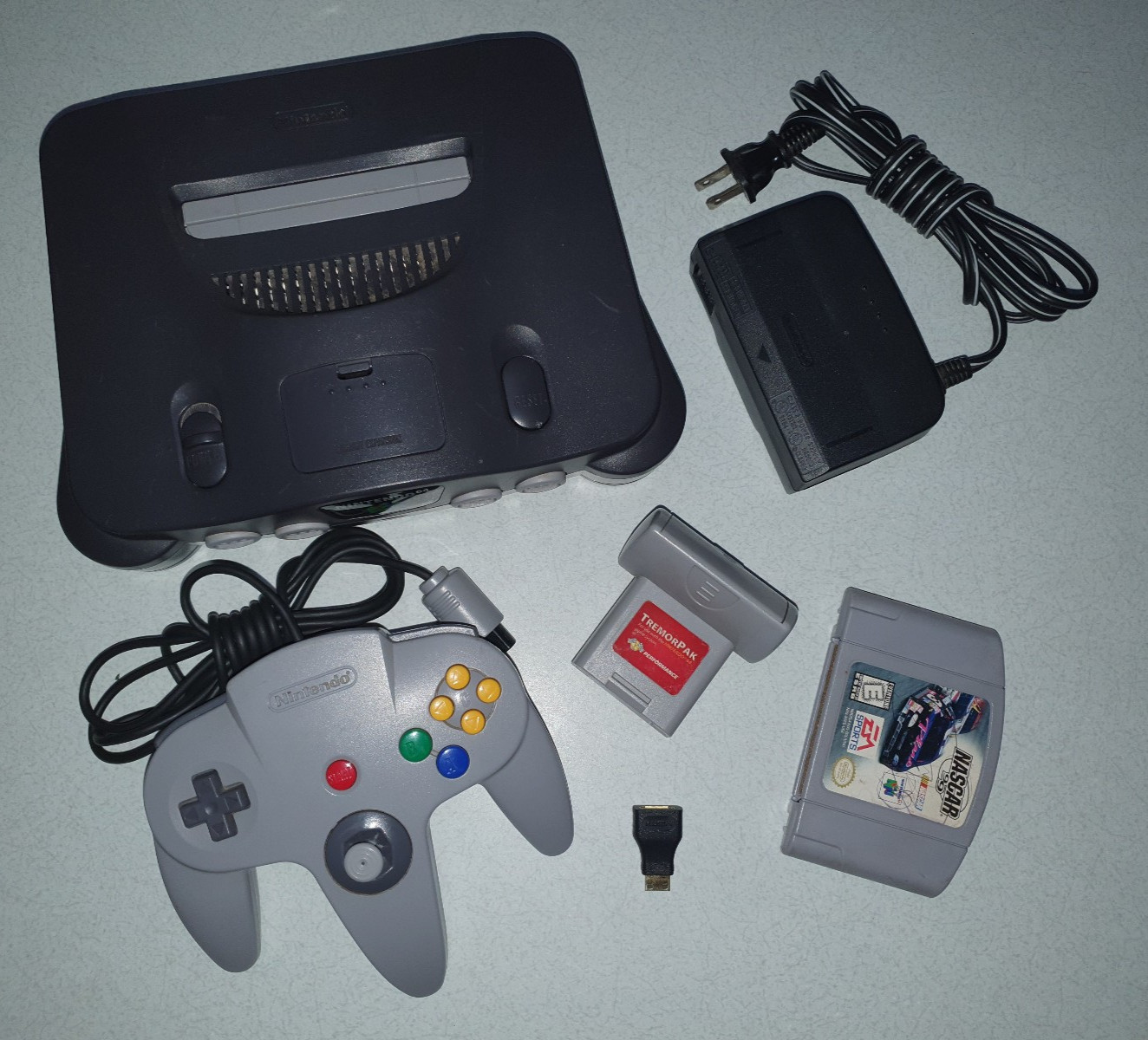 Nintendo 64 N64 with Built-in HDMI Bundled with Controller, Nascar 99, Rumble