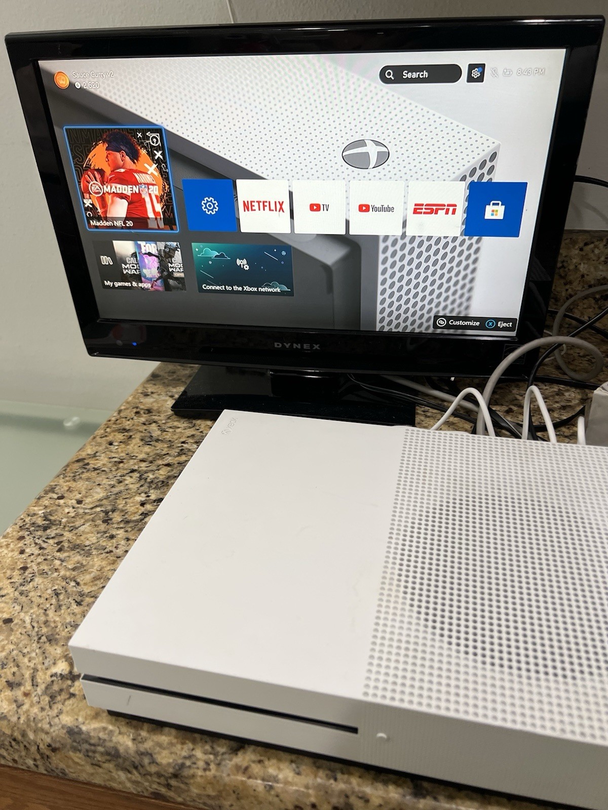 Microsoft Xbox One S 800GB Console Only White 1681 WORKING