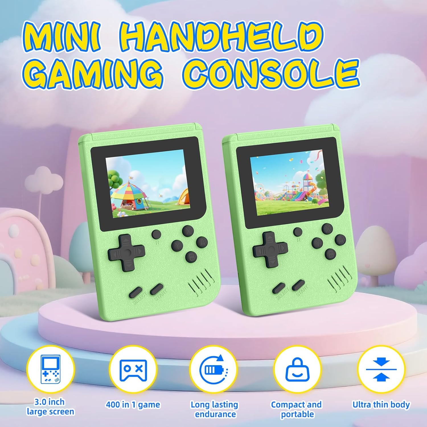 Retro Gaming Console, Built-In 400 Classic Retro Game Console, 3.0 Inch IPS Scre