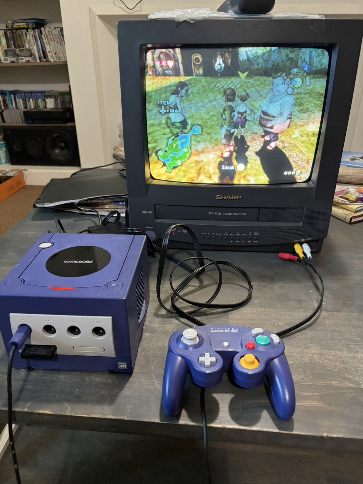 Nintendo GameCube Console System – Indigo (controller, All Chords, Memory Card)