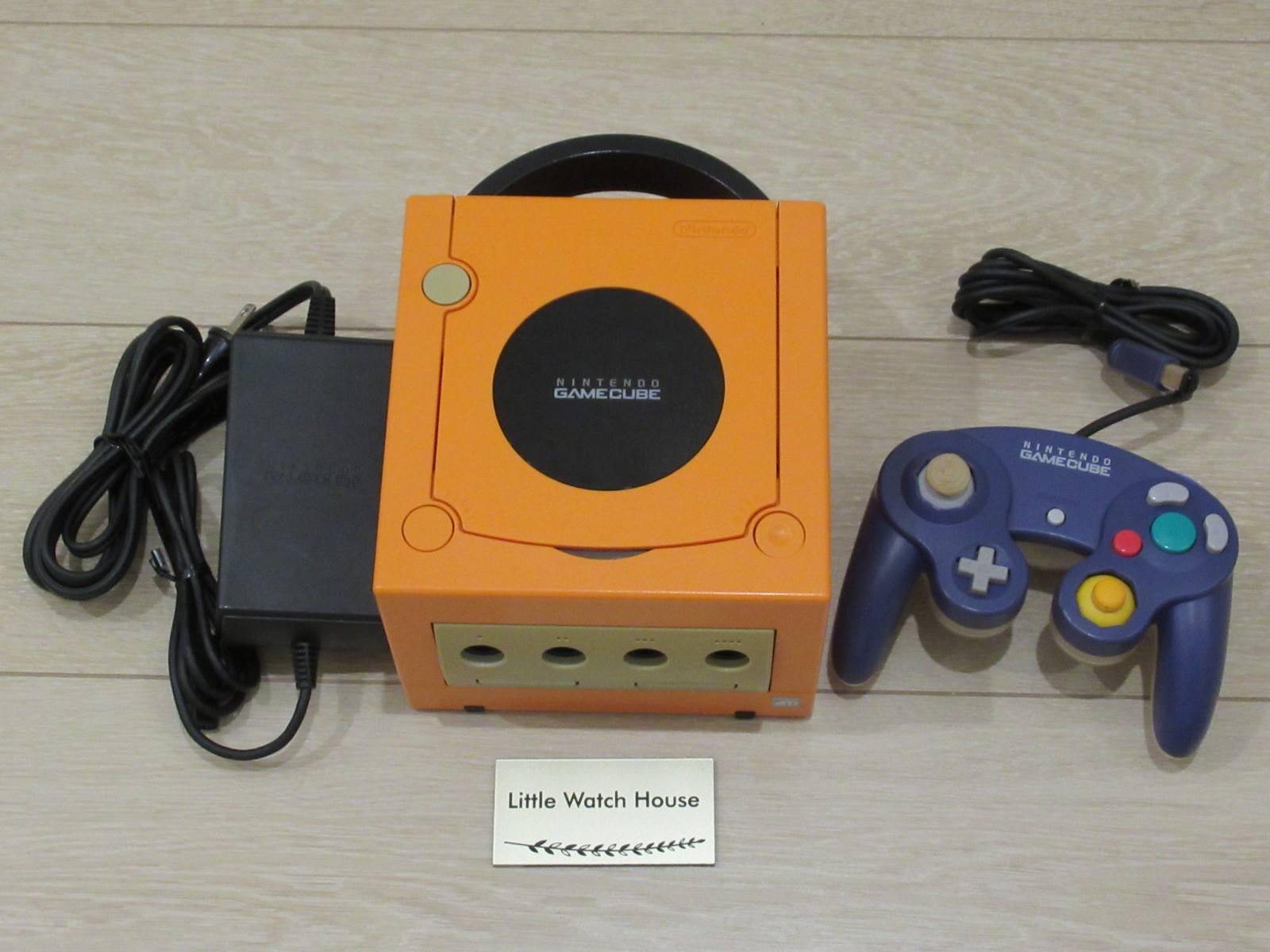 Nintendo GameCube DOL-001 Orange Console Japan Blue Controller AC Adapter Tested