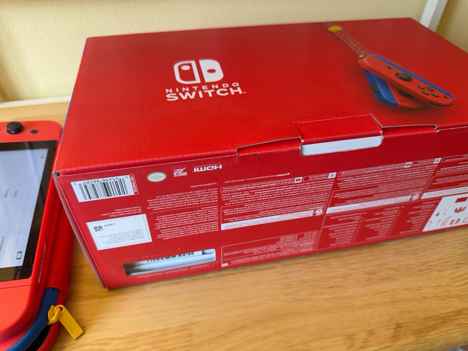 Nintendo Switch Mario Red & Blue Limited Edition Console 128 GB Mushroom SD Card