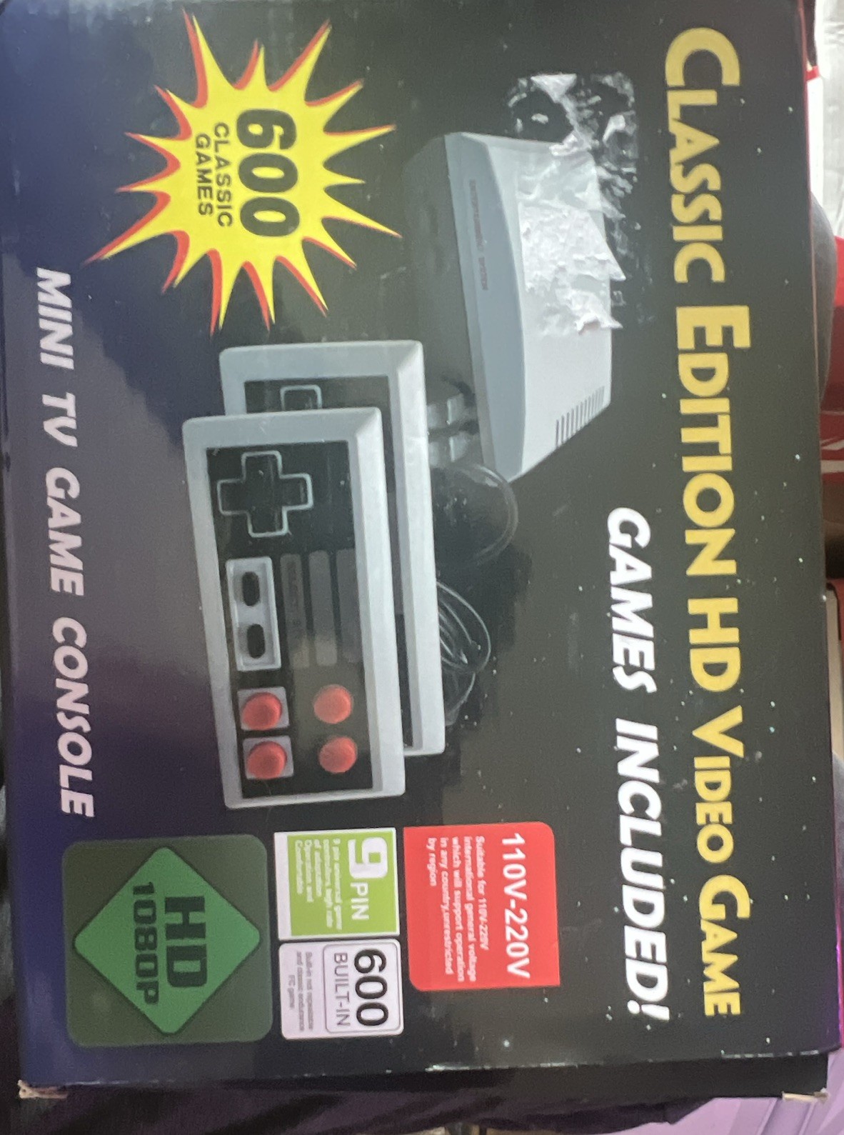 Classic Edition Mini TV Game Console Gray HDMI 1080p Built-In 600 Games NTSC/PAL