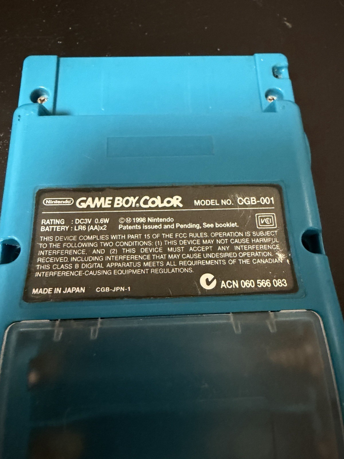 Nintendo Game Boy Color Handheld Console Teal CGB-001 Authentic Tested *Read*