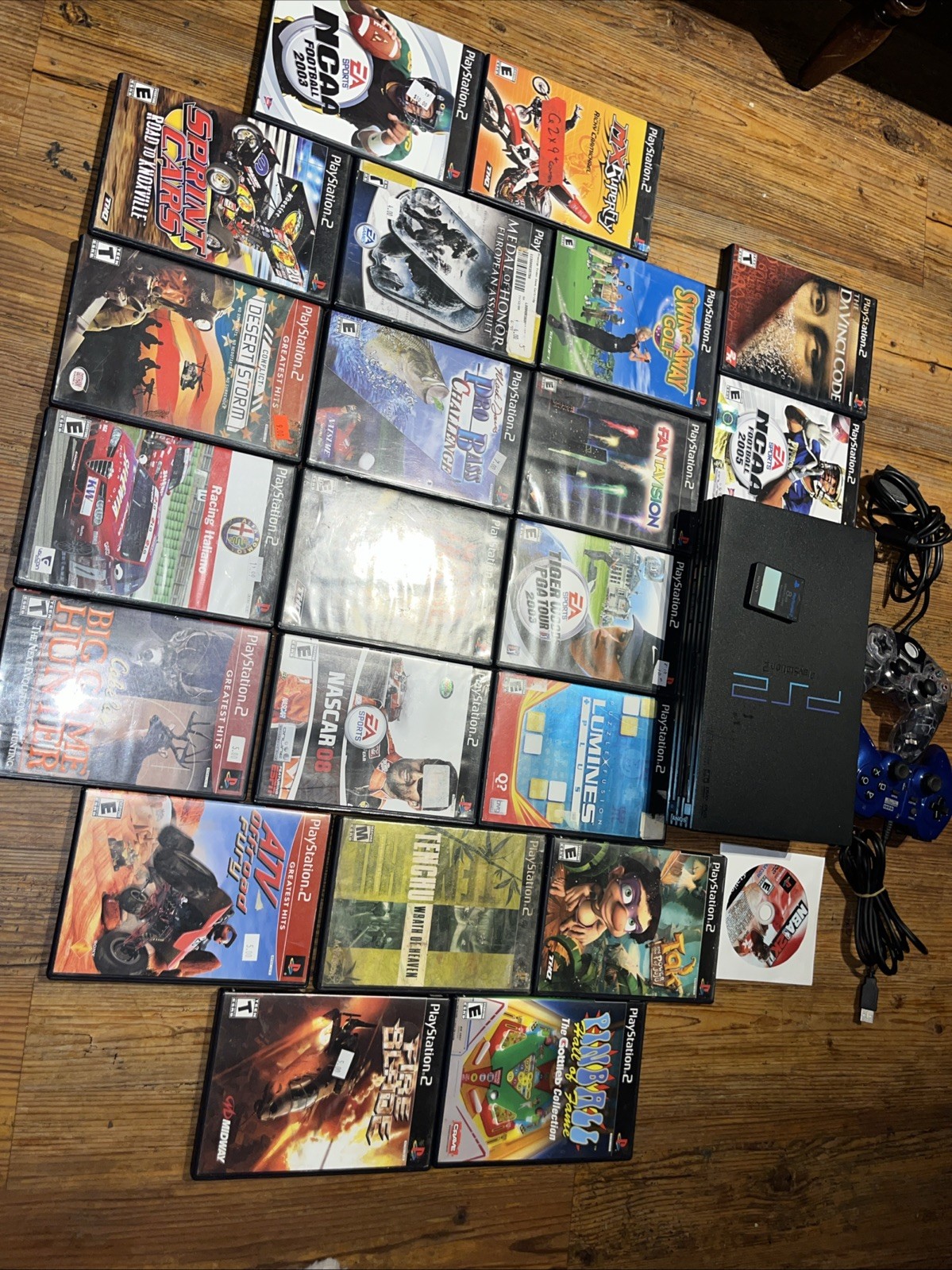 Sony PlayStation 2 PS2 Fat SCPH-35001 Console Bundle 22 Games Tested & Working