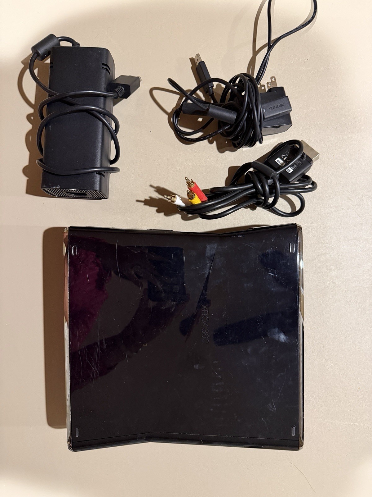 Microsoft Xbox 360 Slim 250GB Black Console, White Controller And Cords(NTSC)