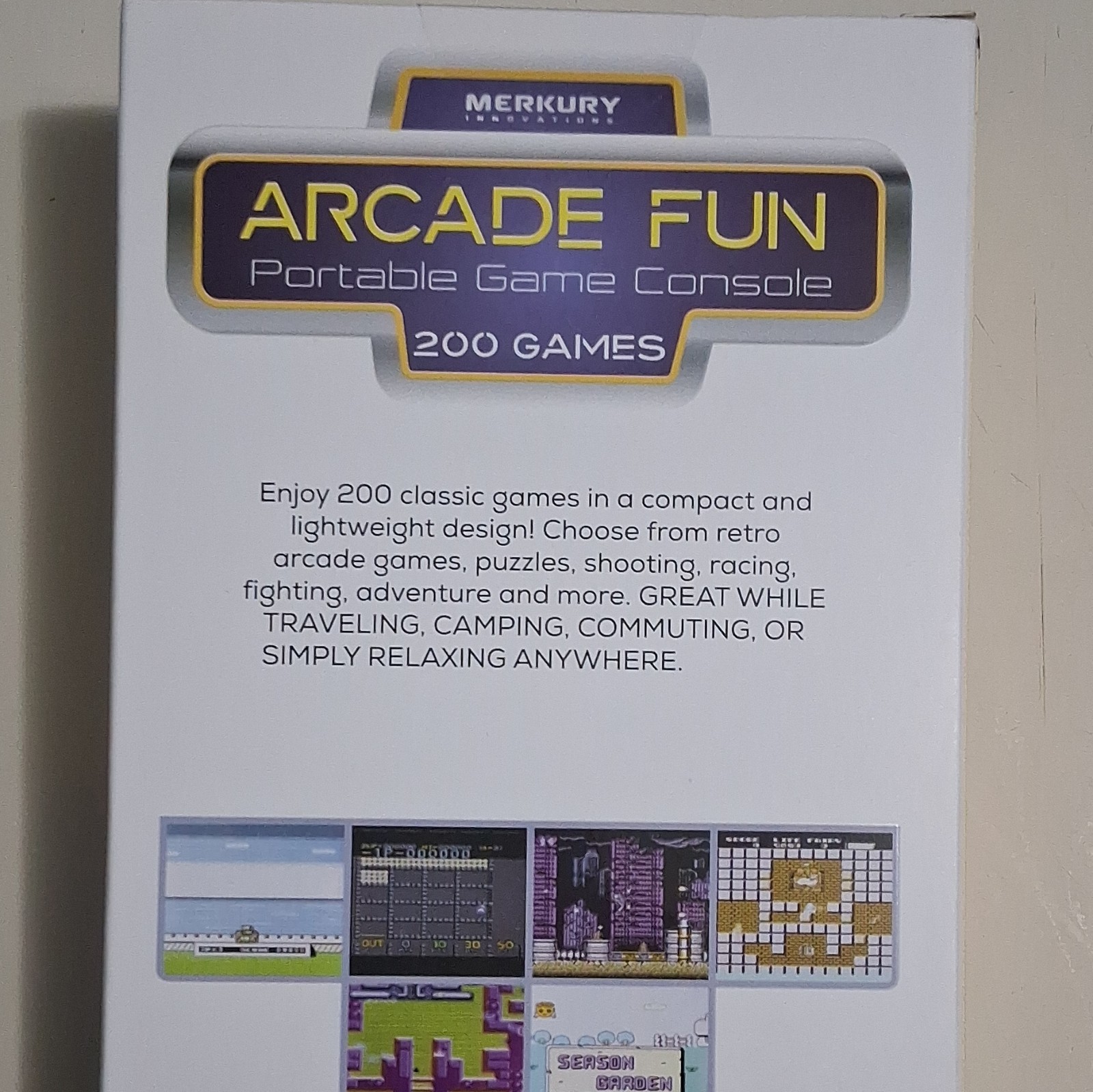 Merkury Innovations Arcade Fun Handheld System Portable Console 200 Games Purple