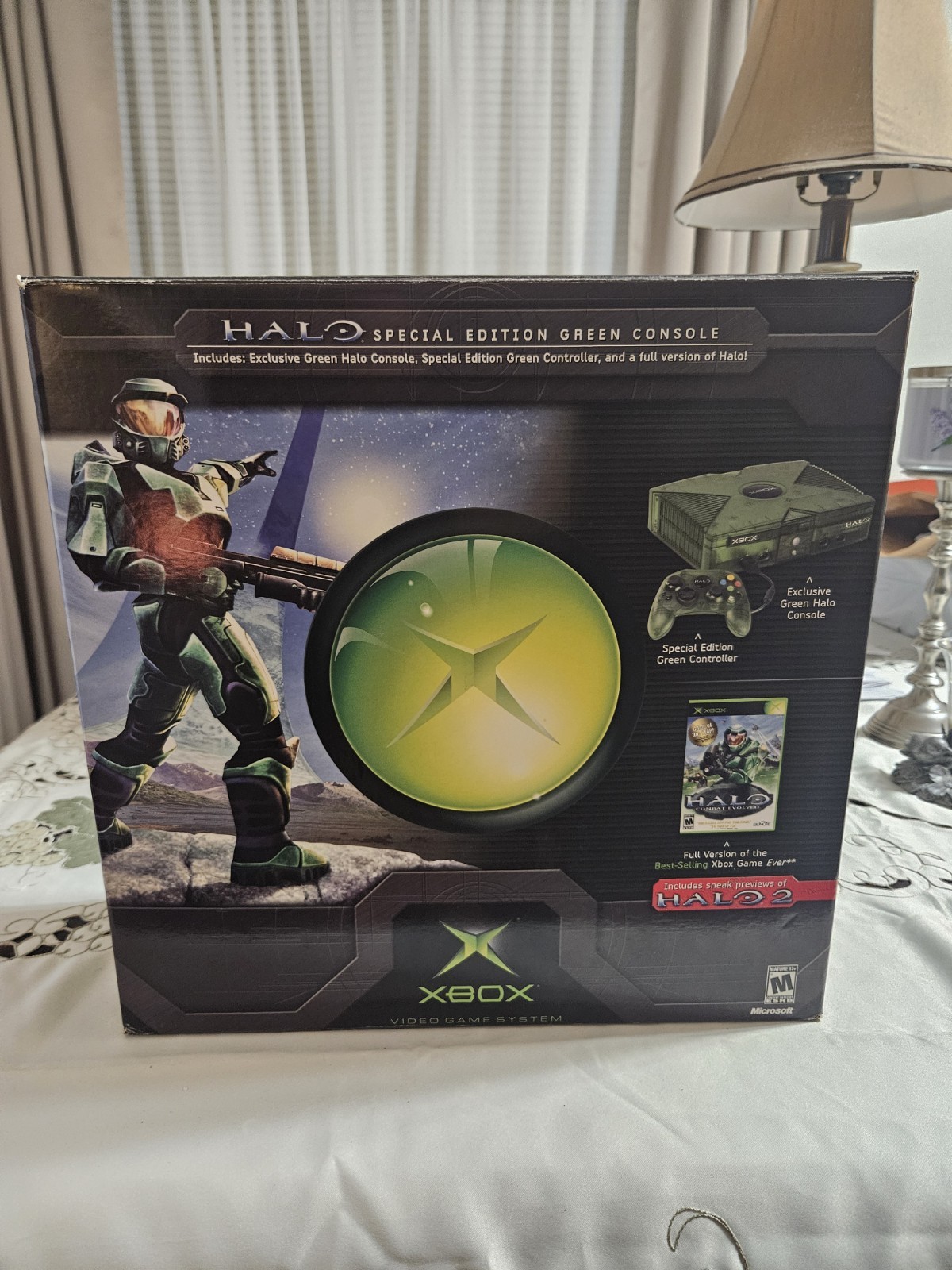 OG Xbox Halo Edition System Console In Box With 4 Controllers And Extras