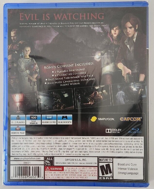 Resident Evil Revelations 2 PS4 Brand New Game Special (2015 Horror)