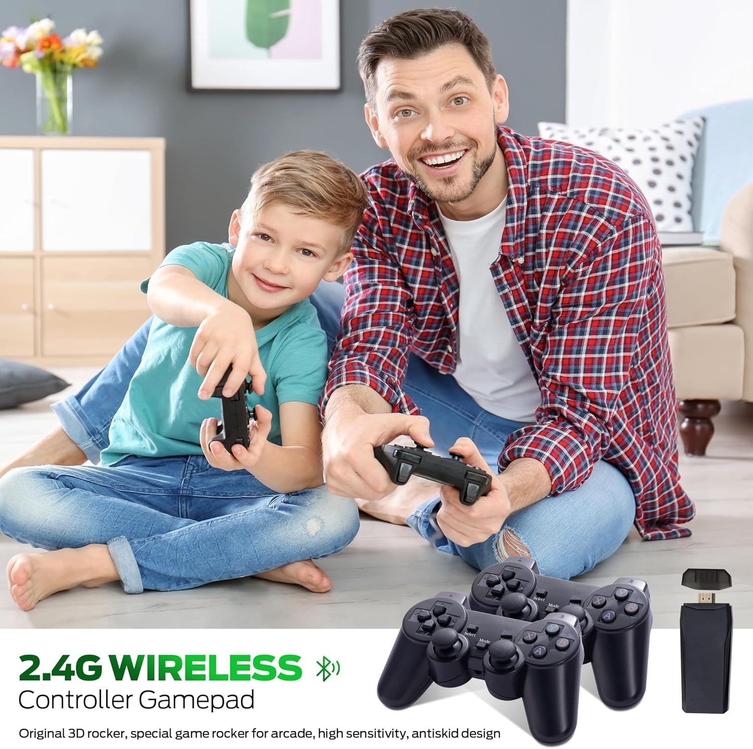 Wireless Retro Game, 25000+ Games Built-In, 4K HDMI Output, 9 Emulators, Dual 2.