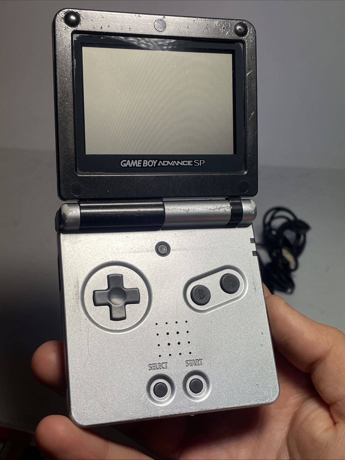 Nintendo Game Boy Advance SP Handheld System – Black and Silver TESTED Has Wear