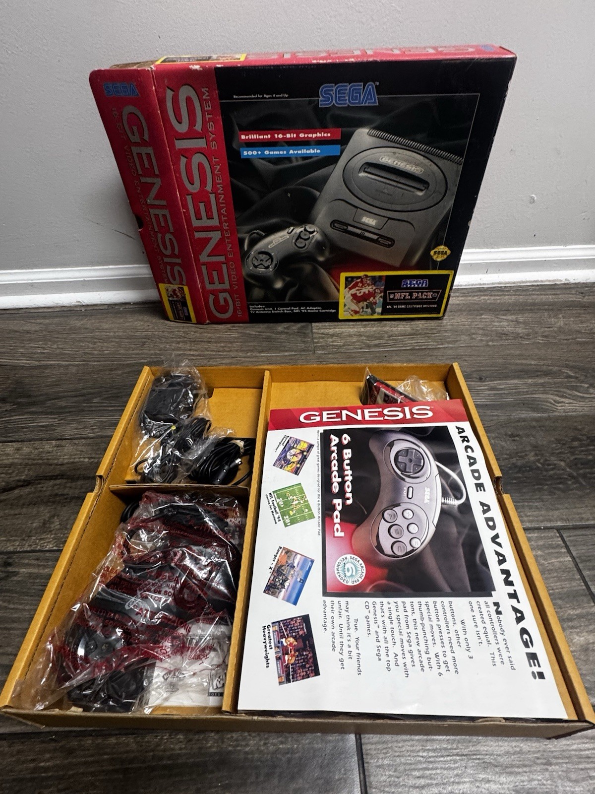 Sega Genesis Sports System – Complete CIB NFL Football 95 Console Lot