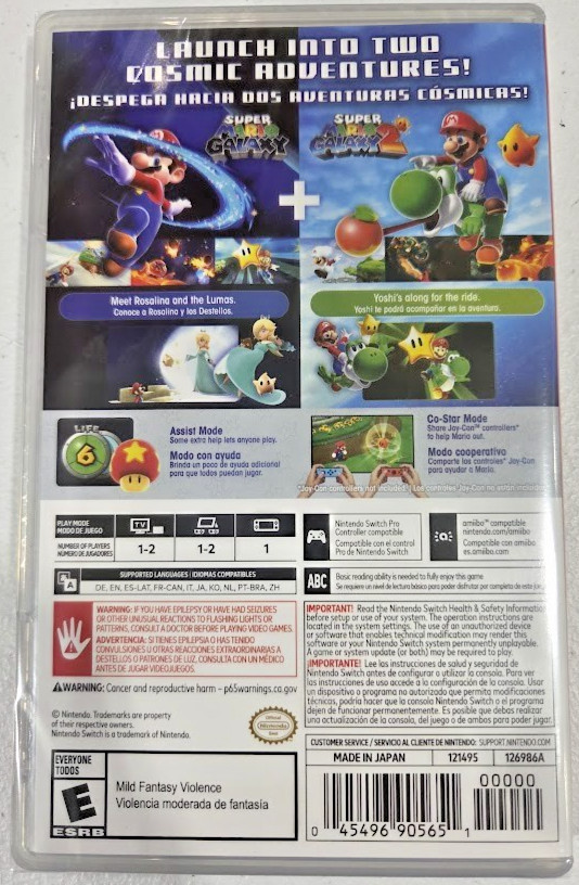 Super Mario Galaxy + Super Mario Galaxy 2 Switch New Game Sealed [US 2025]