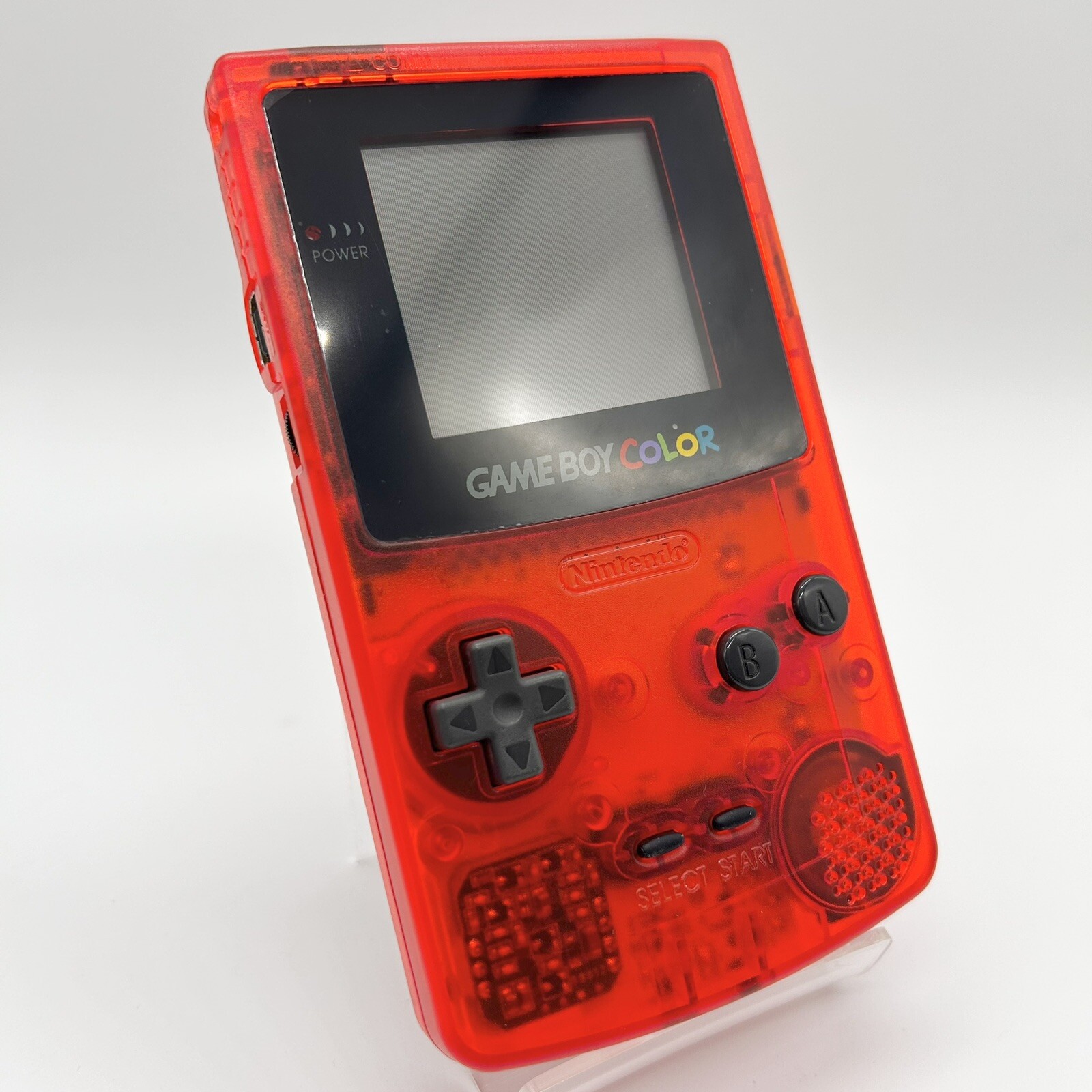 Costomized Gameboy Color Clear Red Handheld System Console New Shell & Screen!