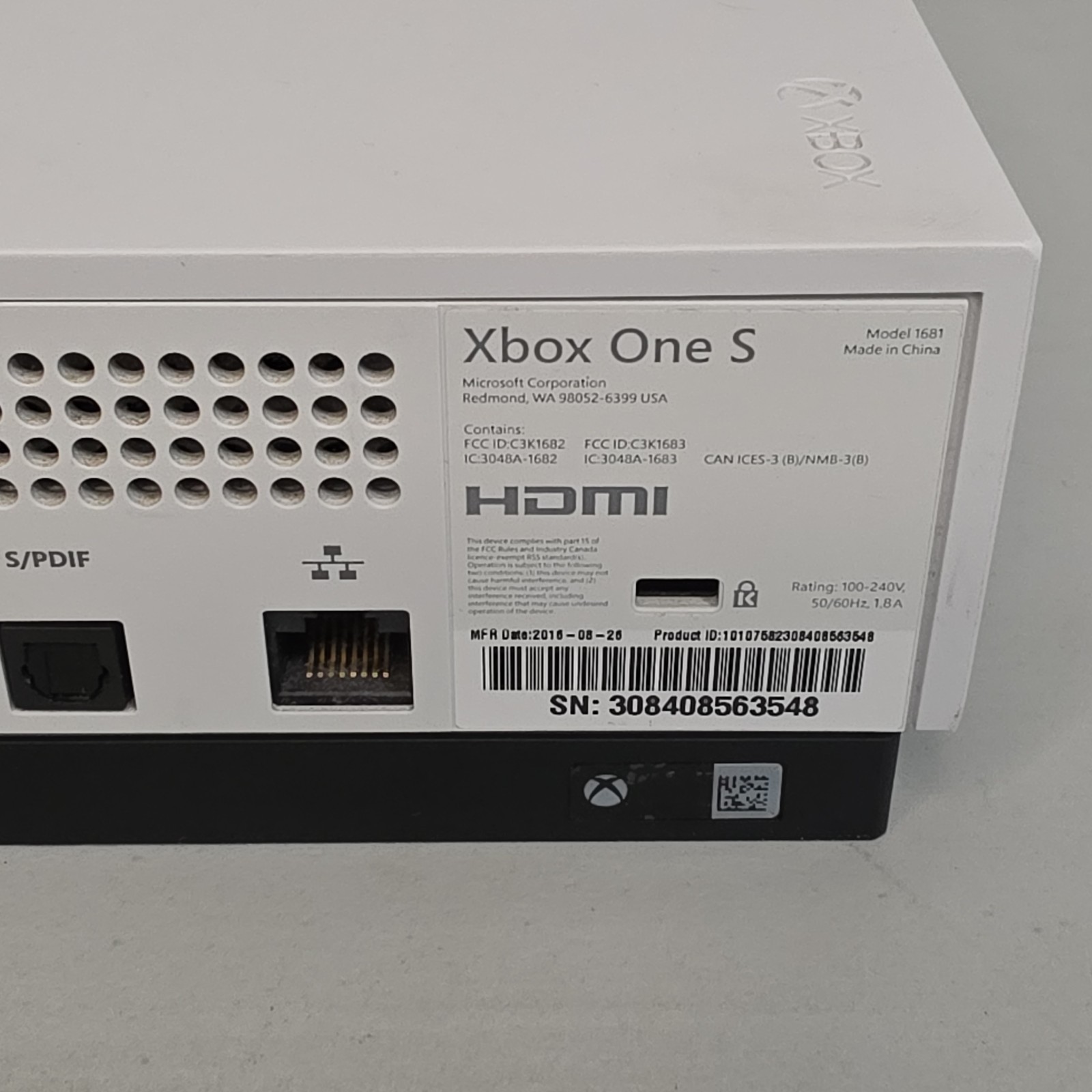 Microsoft Xbox One S 1681 500GB White Home Console
