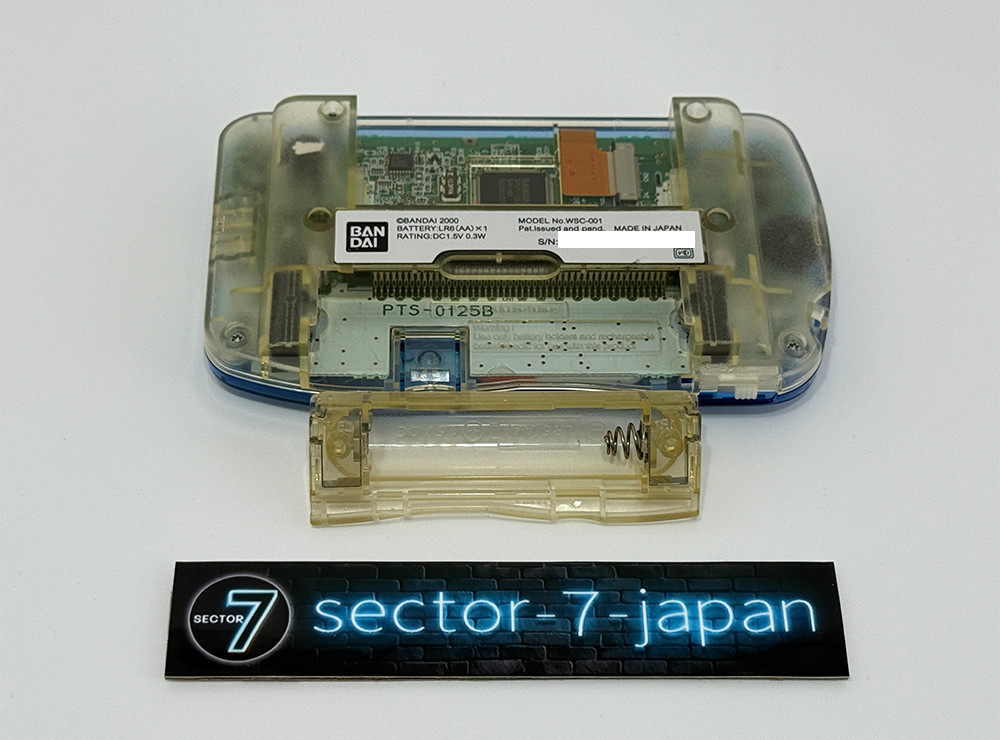 Bandai WonderSwan Color Clear Blue WSC-001 Tested Working Good Condition From JP