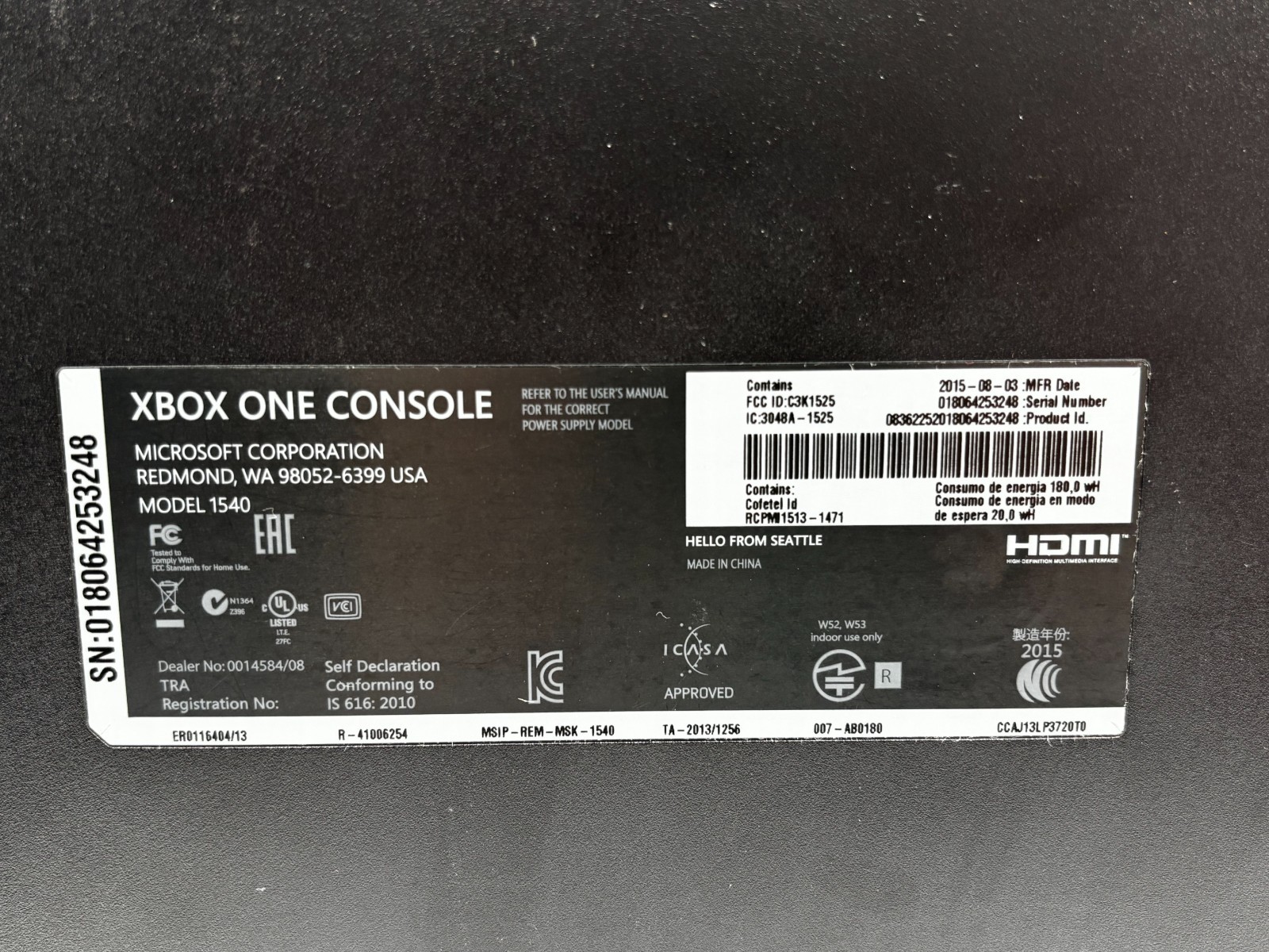 Microsoft Xbox One 1540 500GB Console w/ FarCry 5, Original Packaging (Tested)