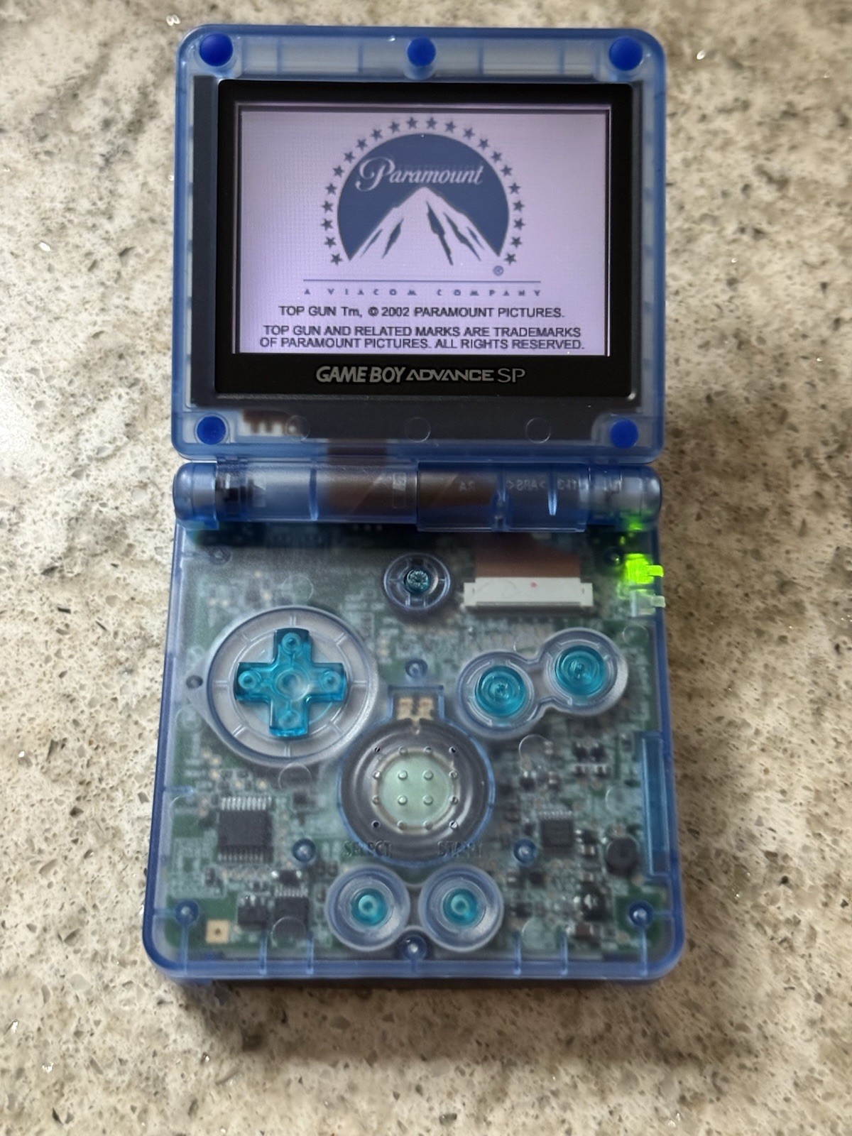 Nintendo Gameboy Advance GBA SP Handheld System Console Clear Blue AGS-001