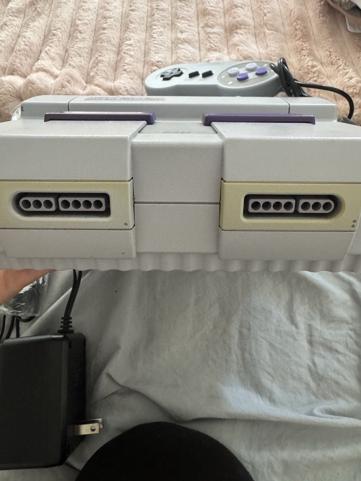 Nintendo Super NES SNS-001 SNES Console Gray/Purple Composite RCA RF Out