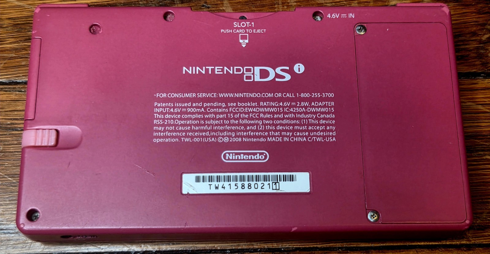 Nintendo DSi Pink TWL-001 USA Handheld Game Console + Stylus + Charger Tested