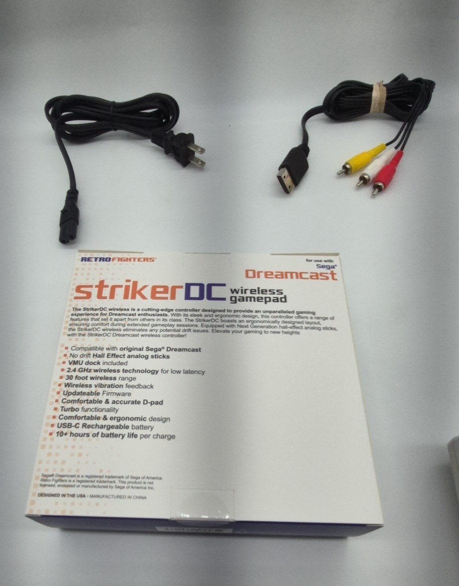 Sega Dreamcast Console w/ New Clock Battery & Striker DC Wireless Controller