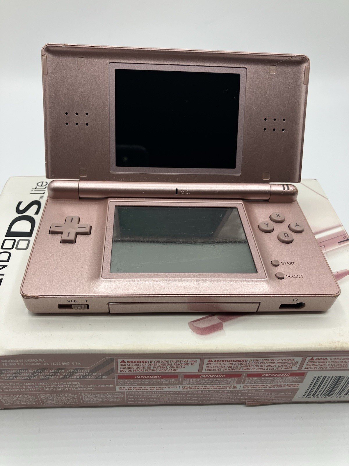 Nintendo DS Lite Metallic Rose w/ Box – FOR PARTS