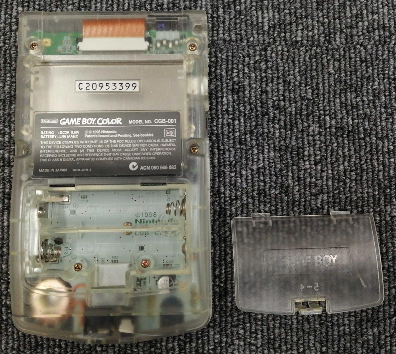 Game Boy Color Model CGB S SA(JPN) CGB 001 NINTENDO