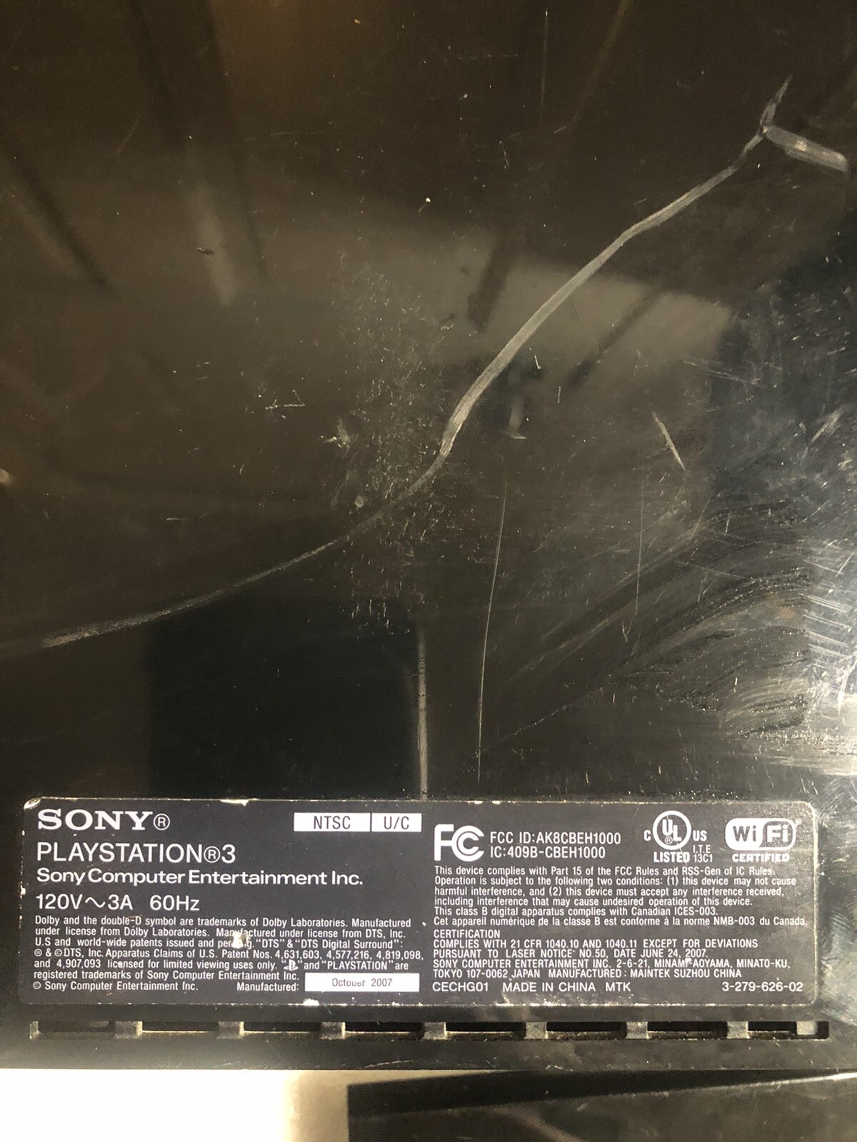 Sony Playstation 3 Backwards Compatible CECHE01 Parts Or Repair & OME Sony Av