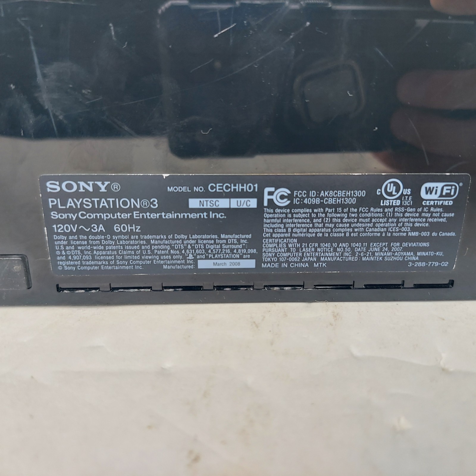 Playstation 3 Fat Console -40GB- CECHH01- Tested Works w/ Power Cable