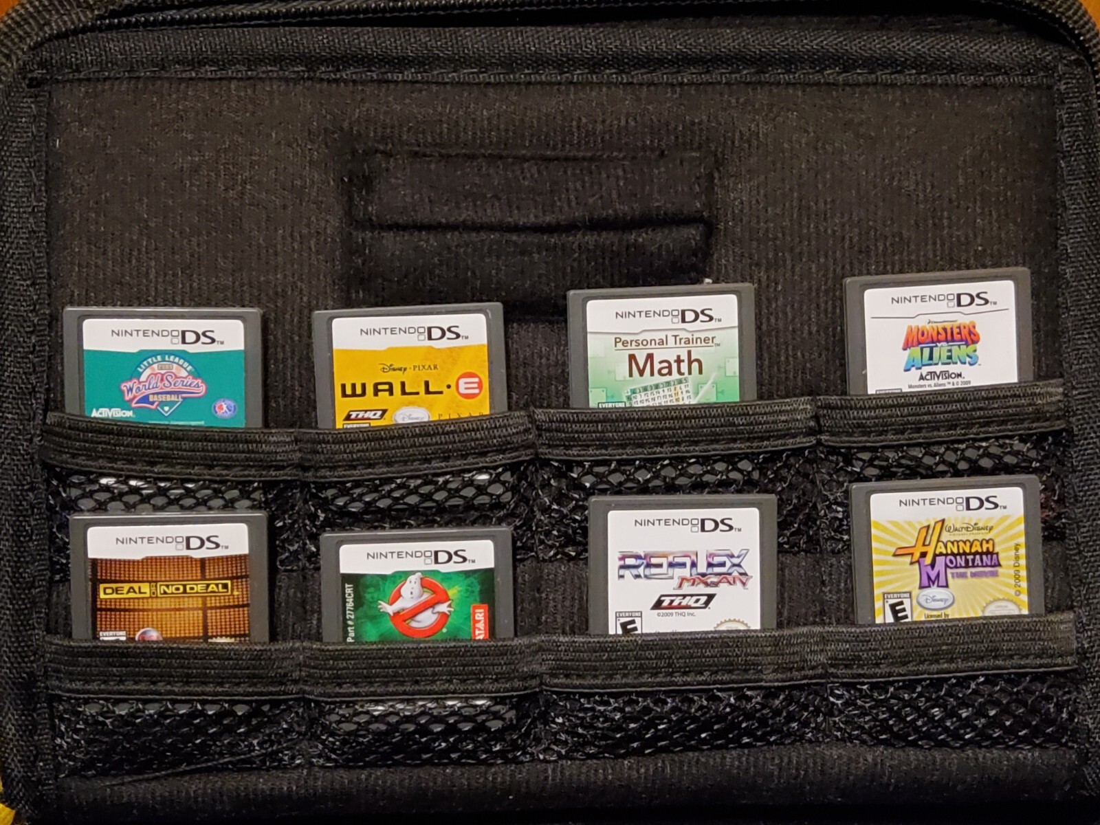 Nintendo DS Lite Black Bundle w/ Charger, Mario, G-Pak, Gamer Cases, 8 games