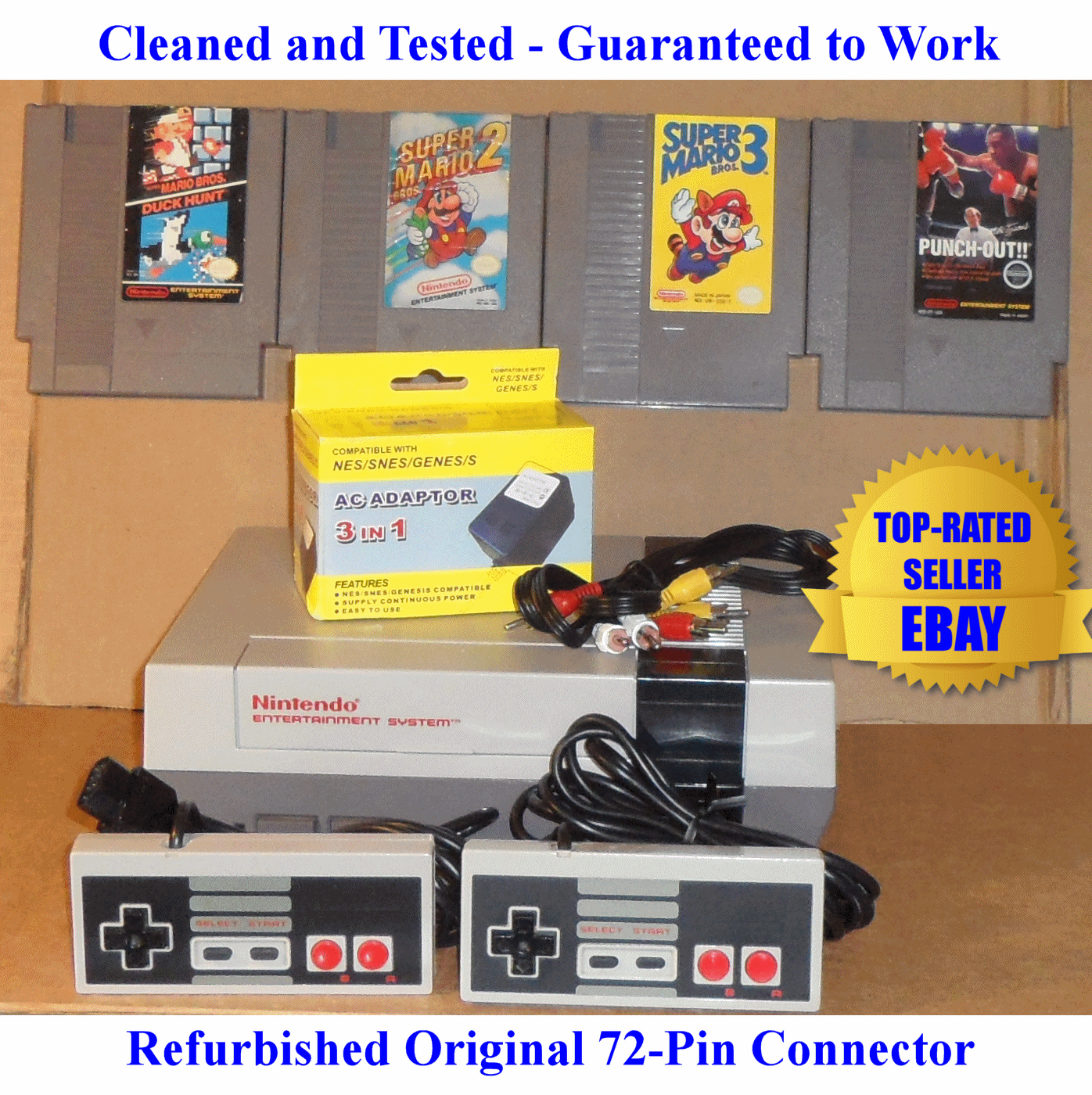 Nintendo NES Console Bundle + Mario 1 2 3 & Mike Tyson Punch-Out! – Best Pins –