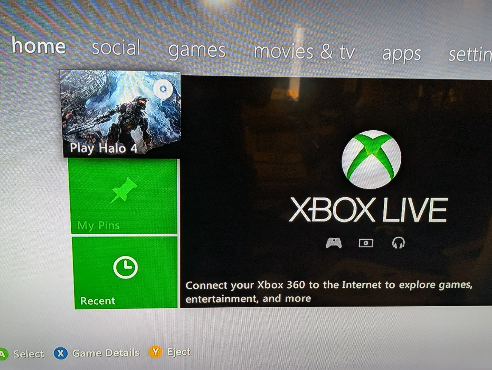 Microsoft Xbox 360 S Model 1439 Console Only W/ 120GB HD, NO cords