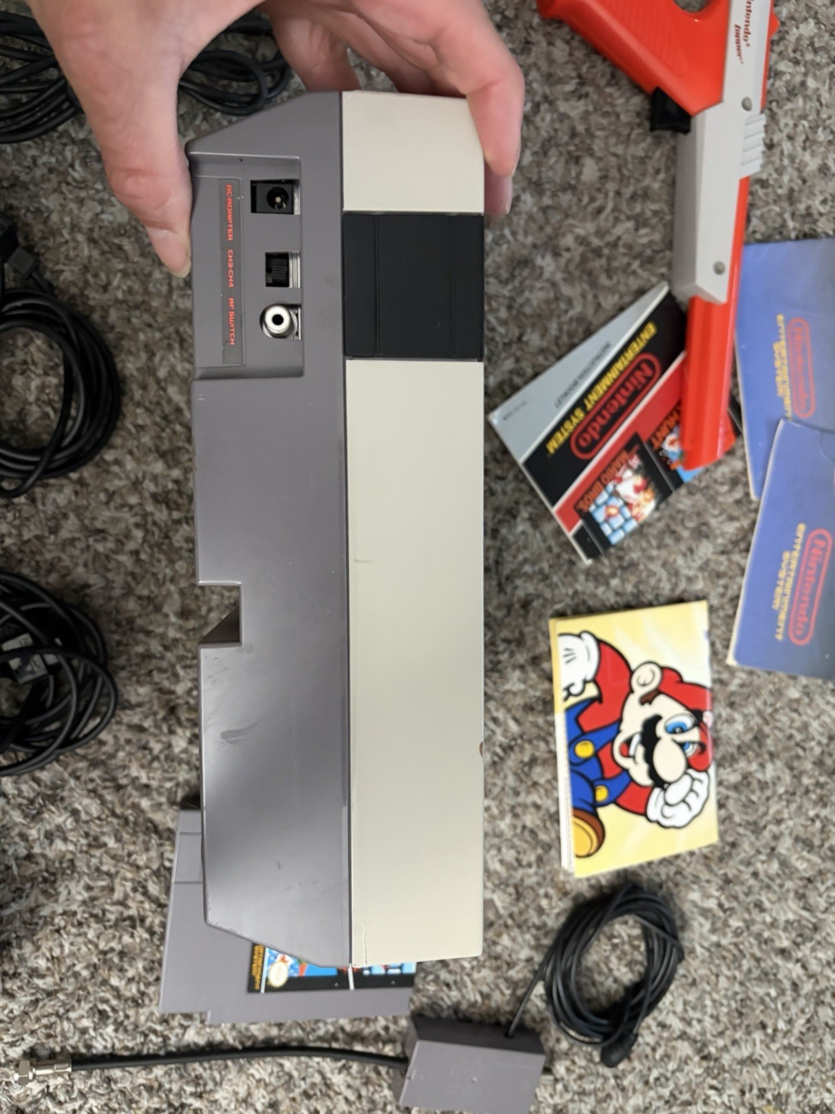 Nintendo NES Console Bundle Super Mario Bros 1 2 3 Zapper 2 Controllers Tested