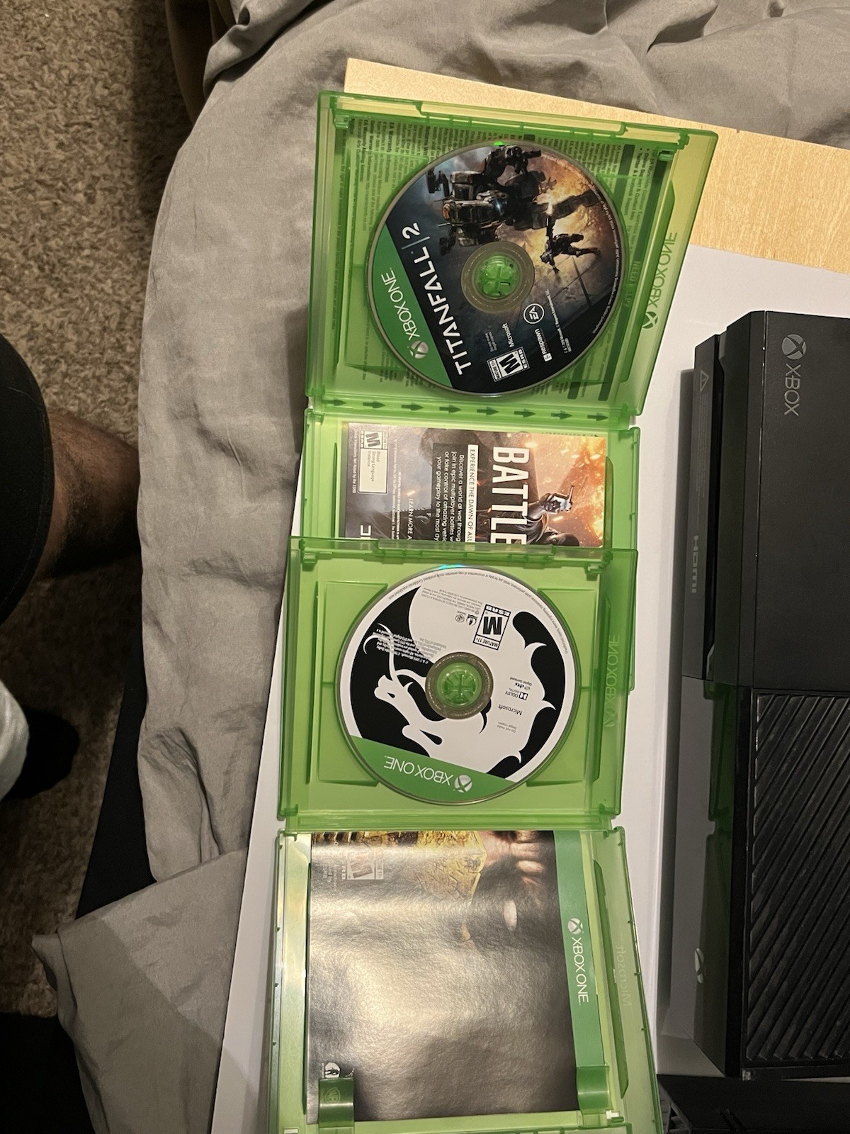 TESTED Xbox One Console Bundle 500GB Black Games NO Controller Cables Original