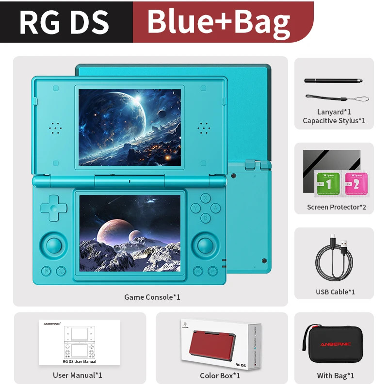 Anbernic RG DS Handheld Game Console 4″ Dual Screen Android 14 4000mAh Flip