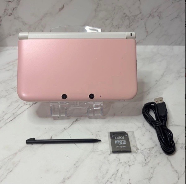 Nintendo 3DS XL Pink×White[Working condition, with accessories included]