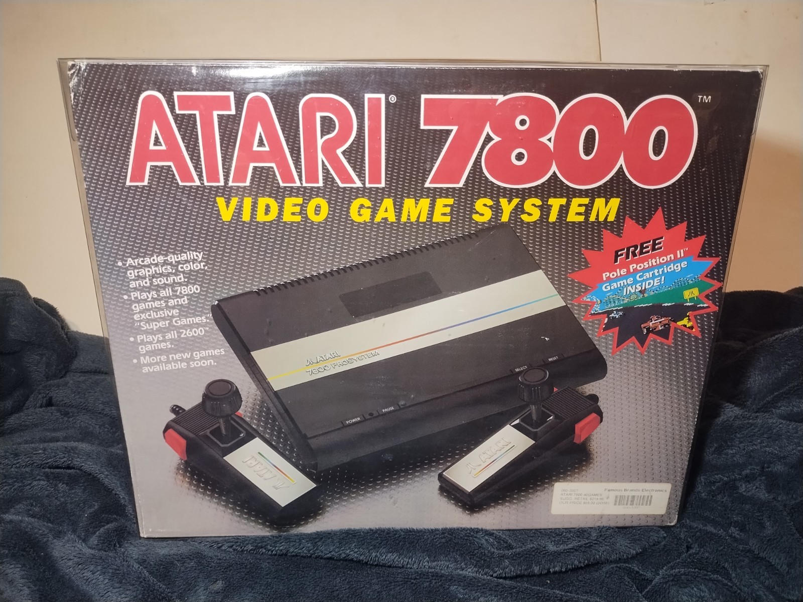Atari 7800 Console System in Box Excellent Condition Matching Serial #