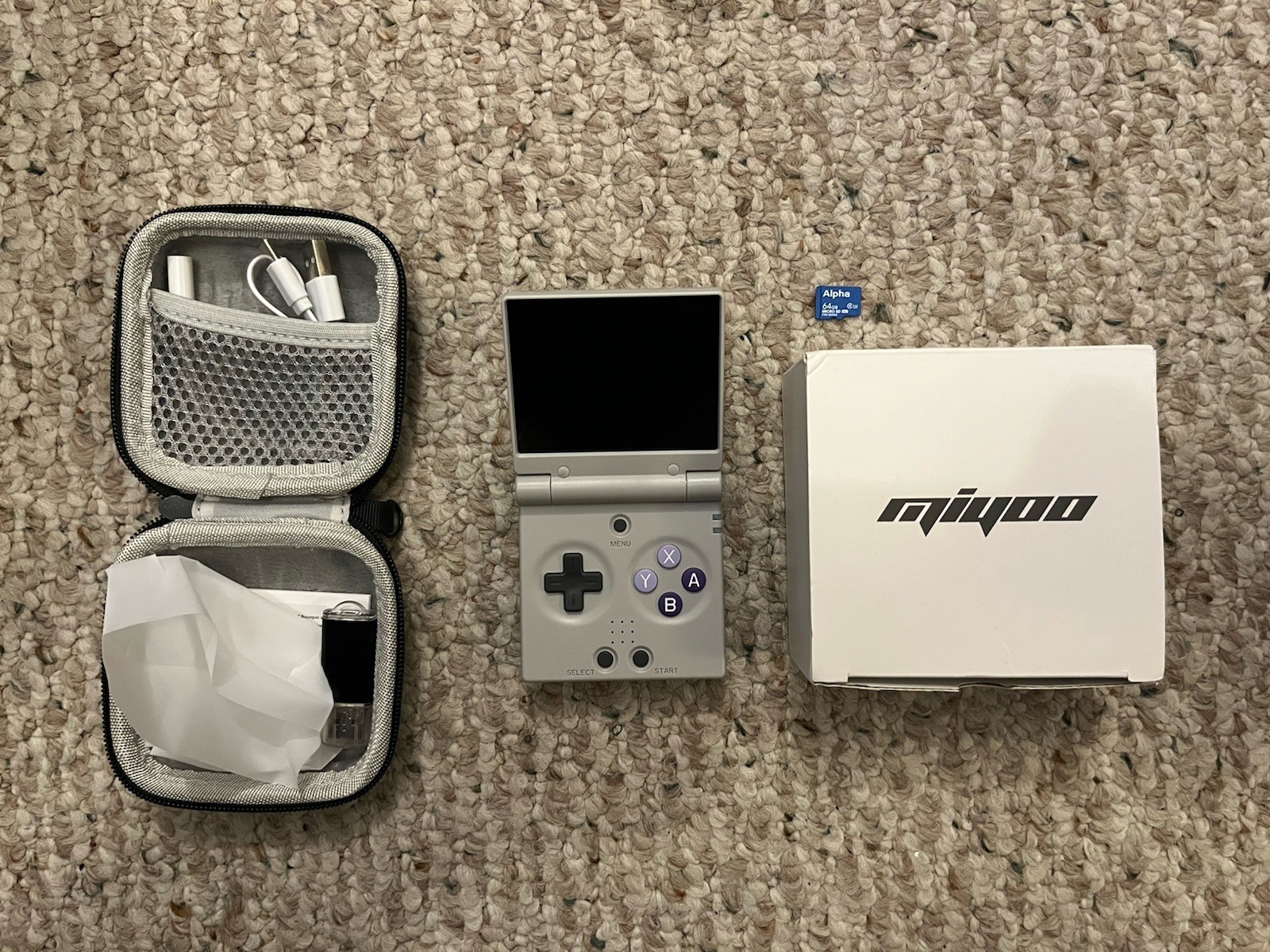 Miyoo Mini Flip Grey SNES Retro Gaming Handheld Console 64G New/Complete OnionOS