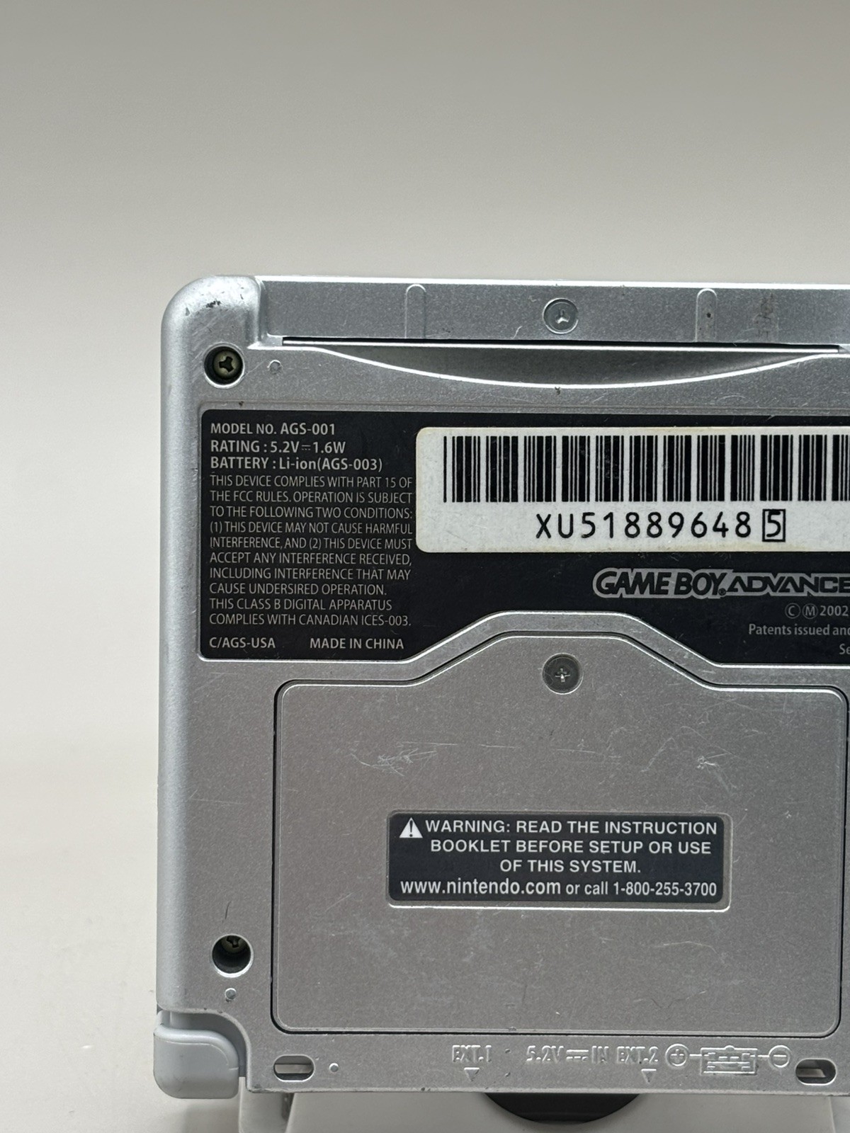 Nintendo Game Boy Advance SP – Silver (G26) READ DESCRIPTION