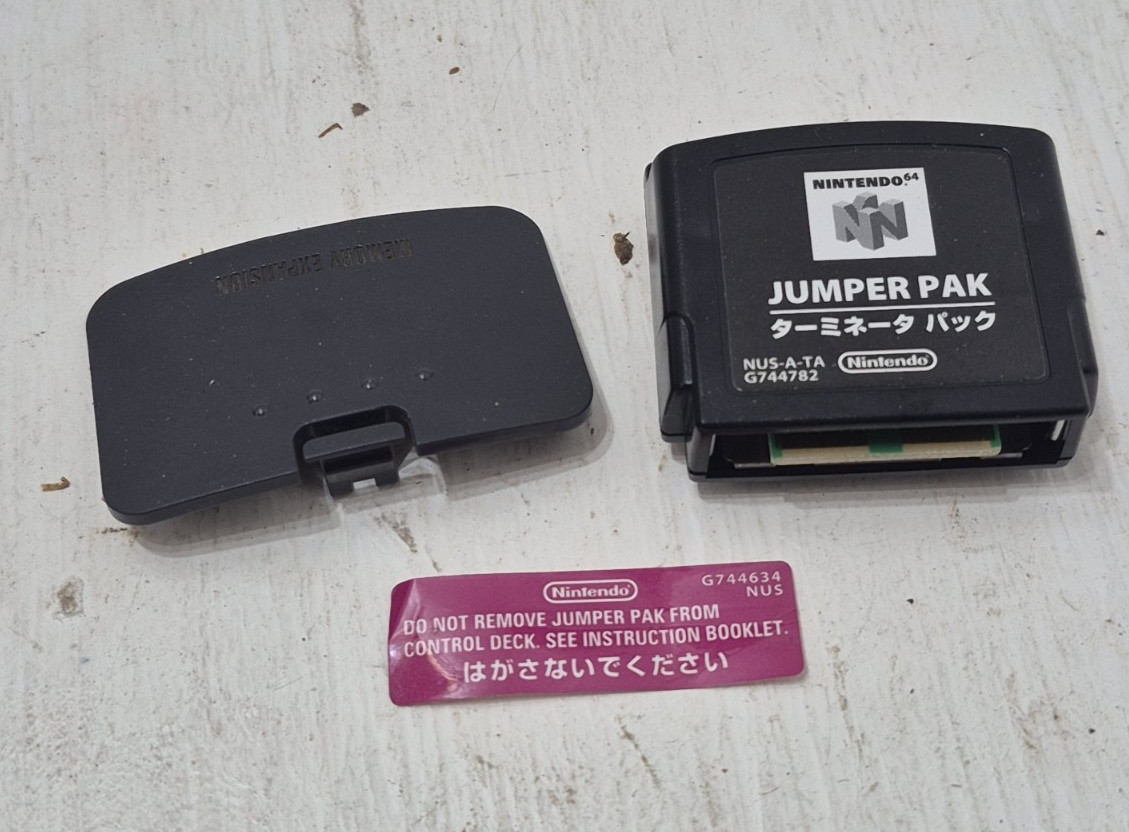 Authentic Nintendo 64 N64 Jumper Pak & Cover Expansion Port Lid Replacement