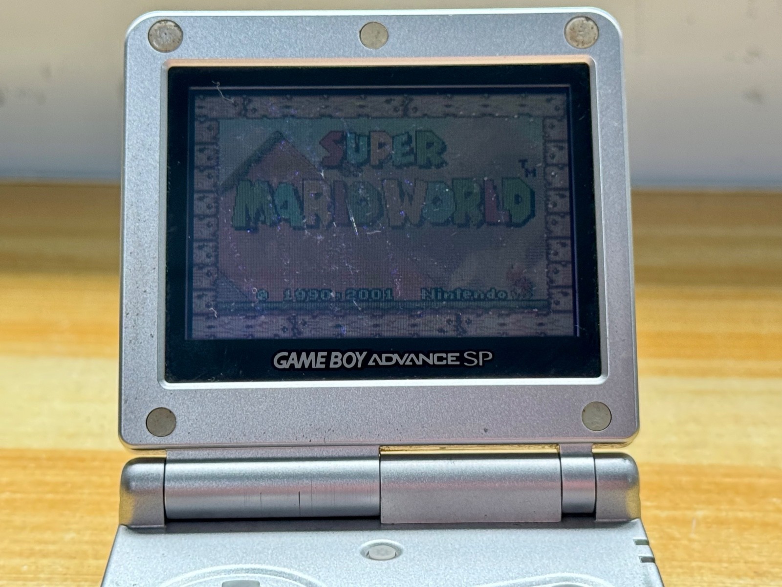 Nintendo Gameboy Advance SP AGS001 Metal Silver Handheld w/ USB Cable & Battery