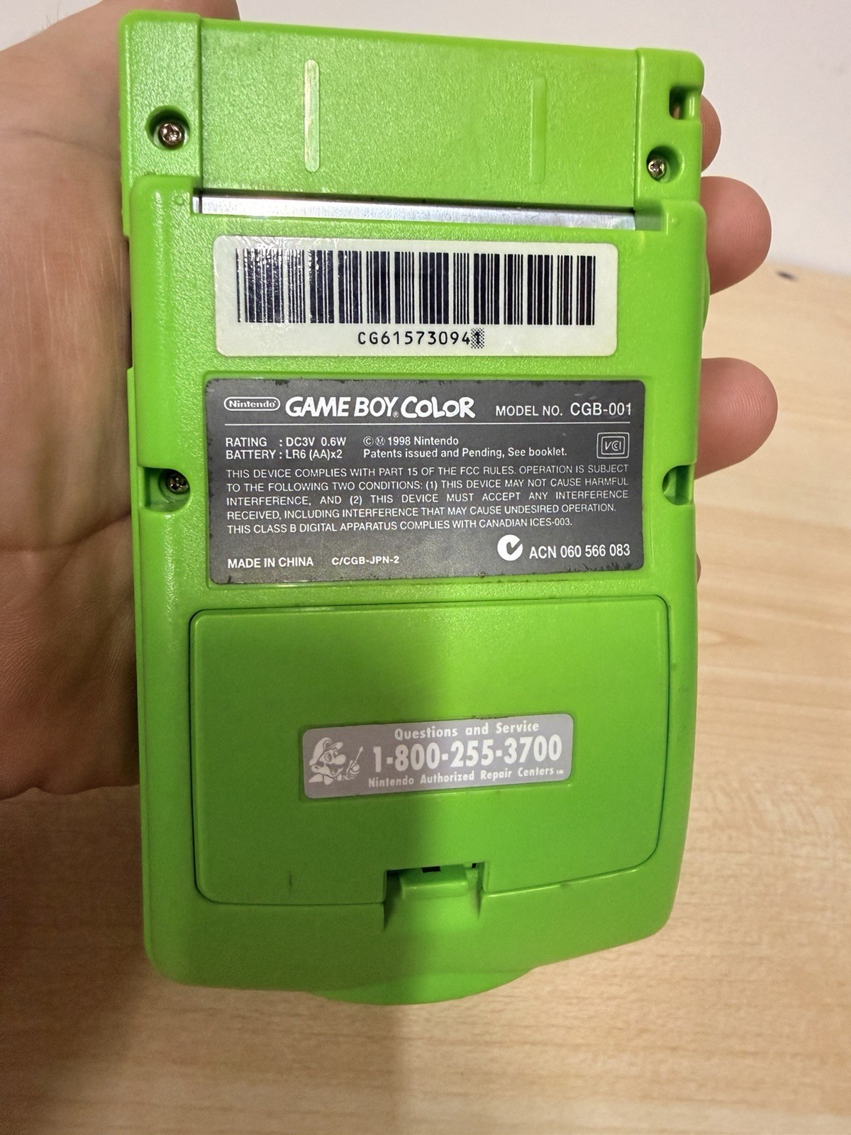Nintendo Game Boy Color Kiwi/Lime Green Handheld System (CGB-001) [Tested/Works]