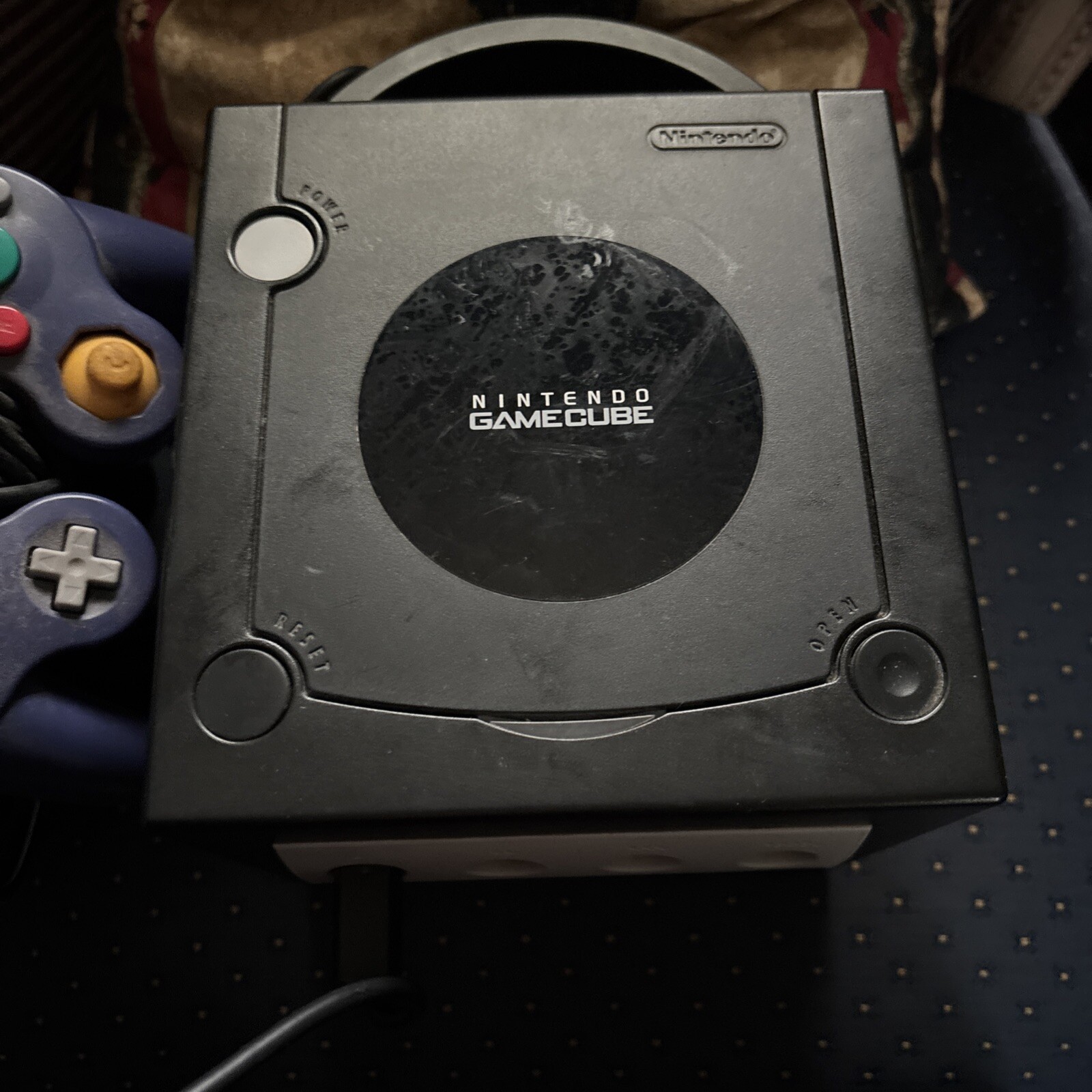 Nintendo GameCube Console Black 2/ControllersBlk&Purple