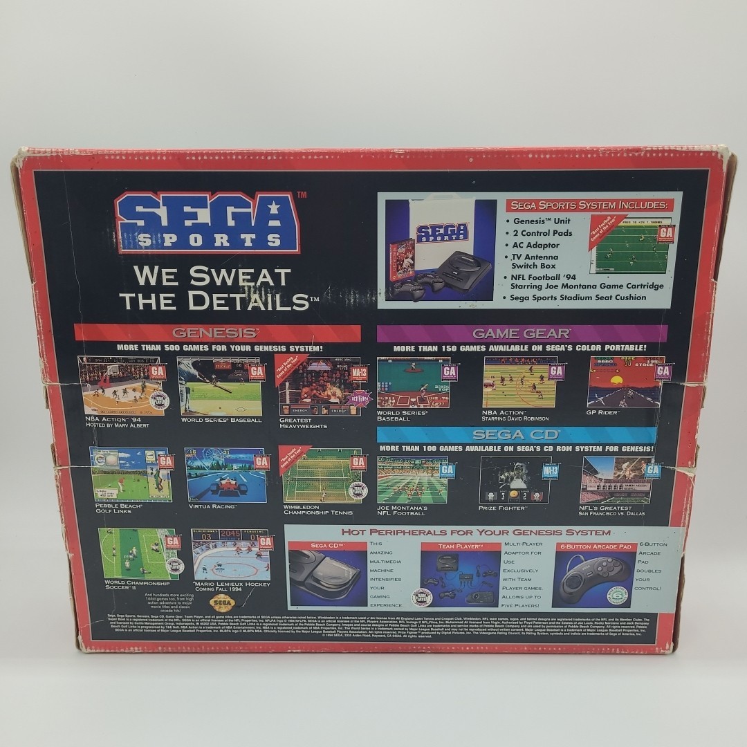 Sega Genesis Sega Sports System NFL Football 94 Console Complete Missing Cushion