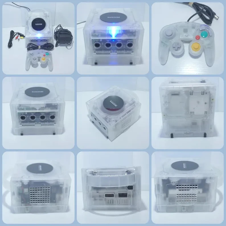Various Colors Nintendo GameCube Console DOL-001 (USA) and Controllers Reshelled