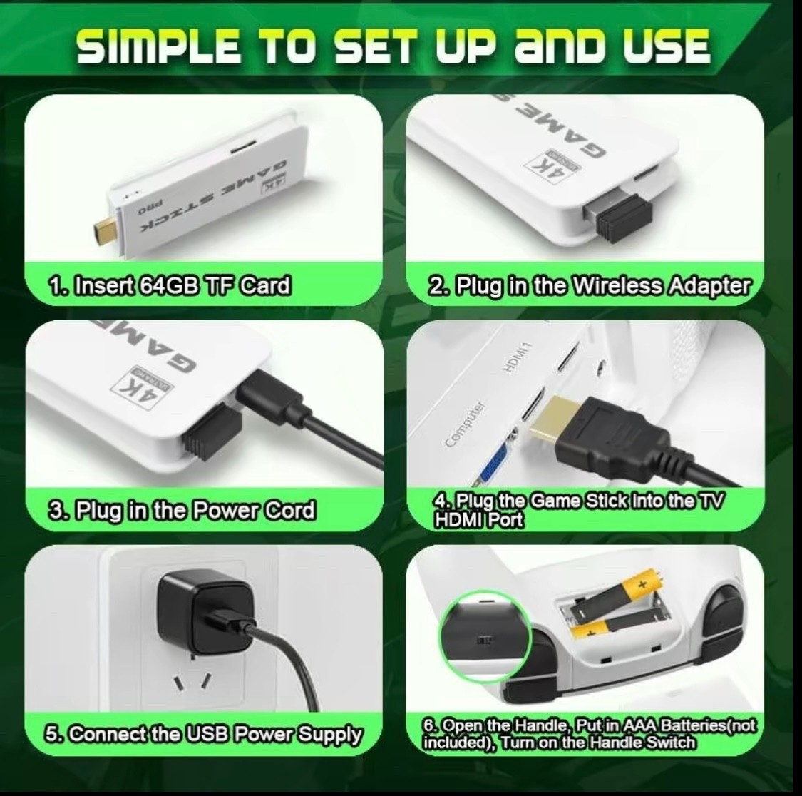 Mass Games Retro Game Console with 20000+ Built-in Games 19 Emulators 2 Wireless