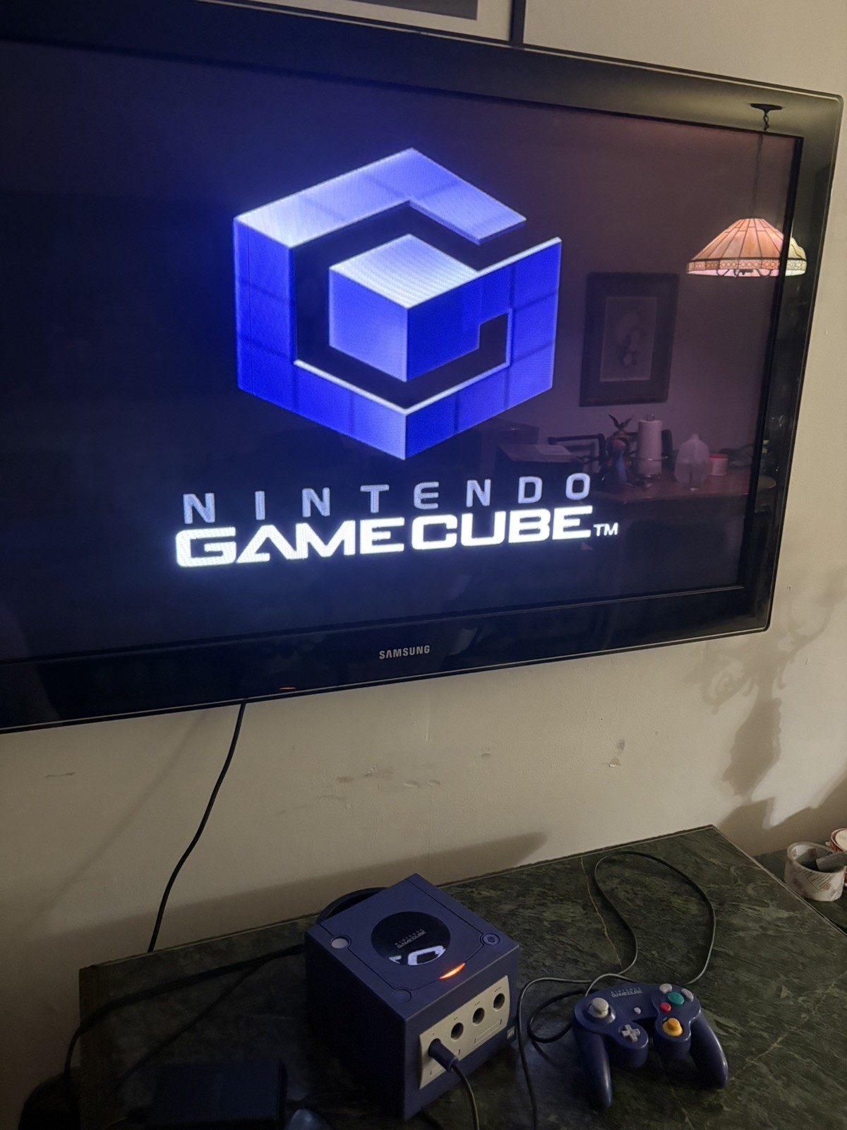 Nintendo GameCube Indigo Console Bundle OEM Controller Cords Tested Working