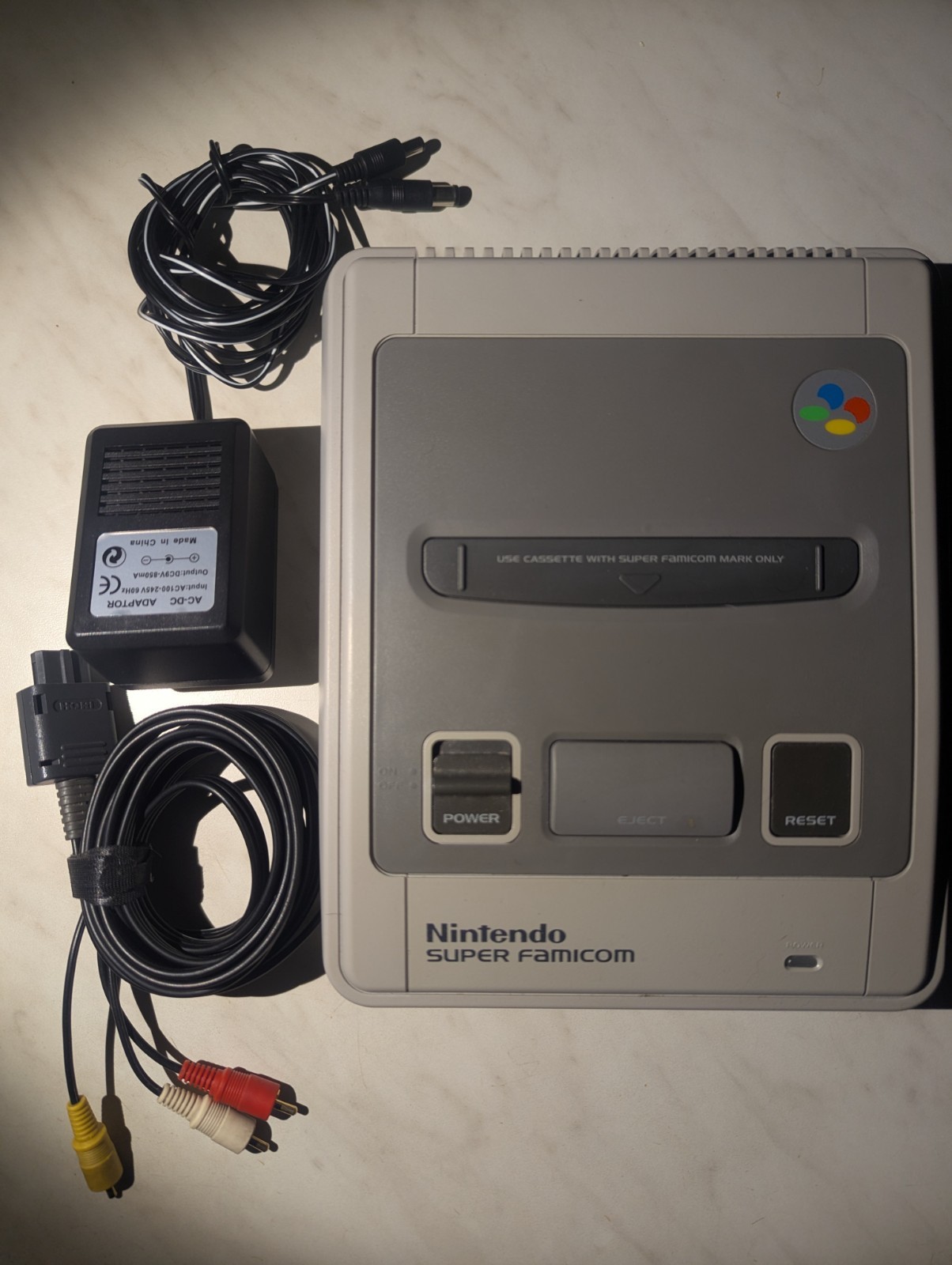 Nintendo Super Famicom Console SHVC-001 Recapped w/ Power Adapter & AV Cable